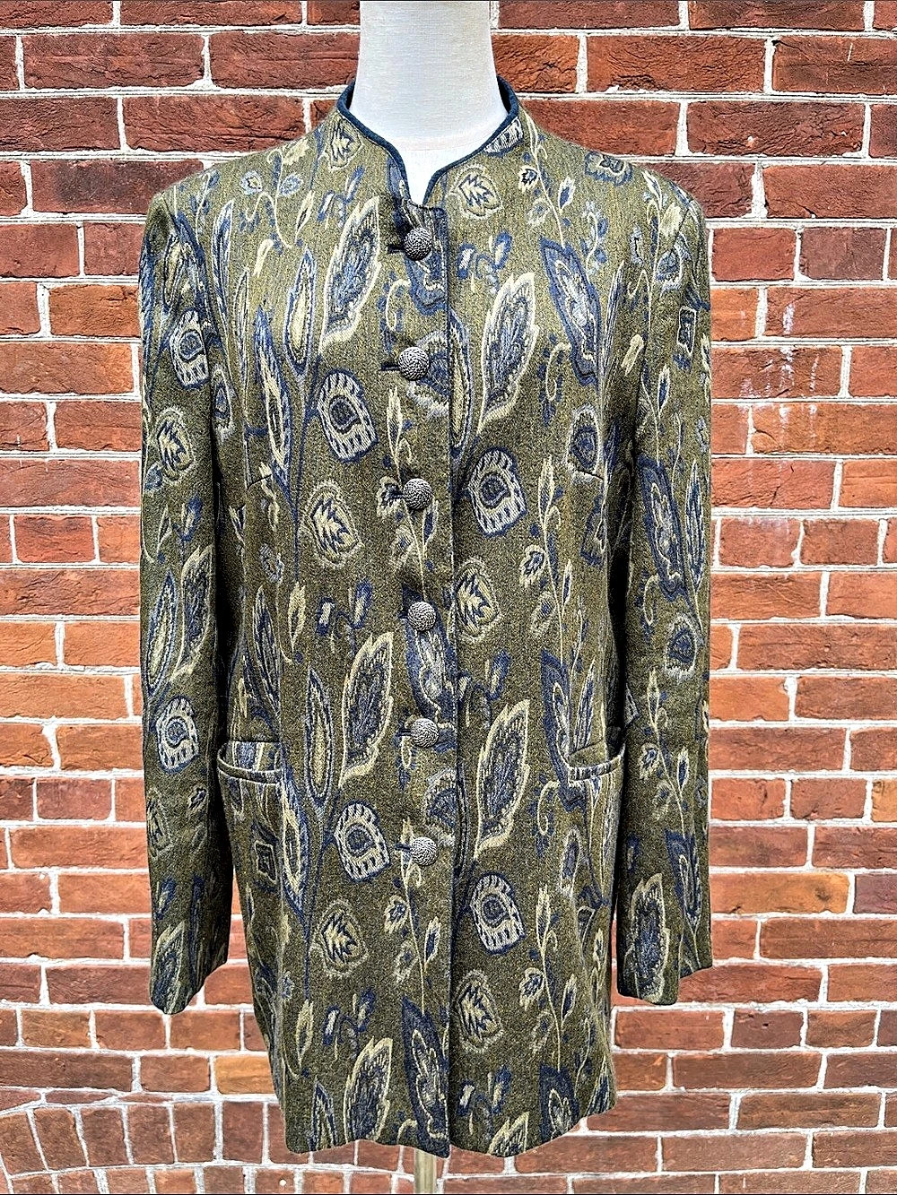 Schneiders Salzburg Loden Paisley Wool Silk Blend Blazer Jacket